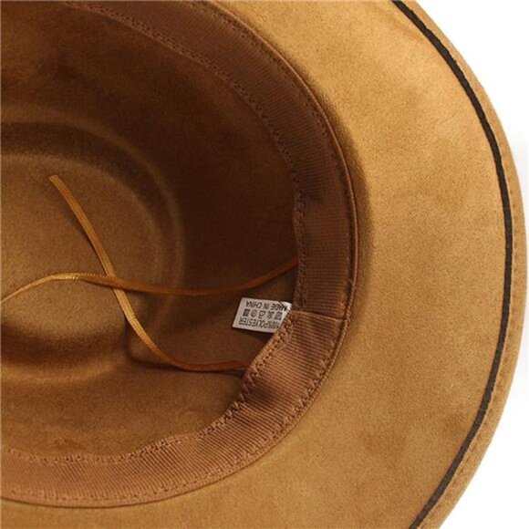 Suede Cowboy Cowgirl Hat Classic Khaki display picture 1